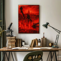 New York City Poster Abstract Dystopian Skyline Wall Art