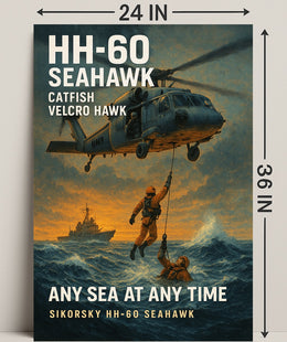 HH60 Seahawk  Any Sea at Any Time Poster PosterGoat