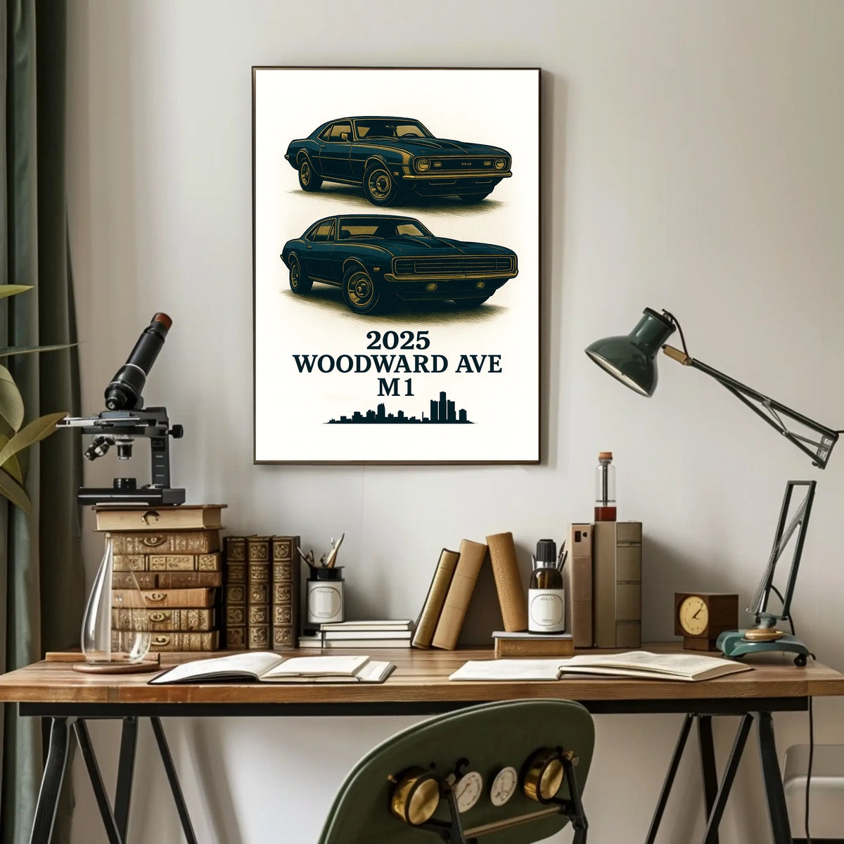 Classic Cars on Woodward Ave Poster