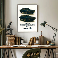 Classic Cars on Woodward Ave Poster