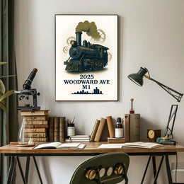 Woodward Ave Steam Engine Poster Poster