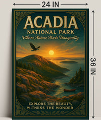 Serene Sunset Over Acadia National Park Landscape Poster