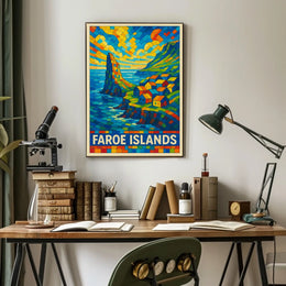 Faroe Islands Vibrant Mosaic Poster