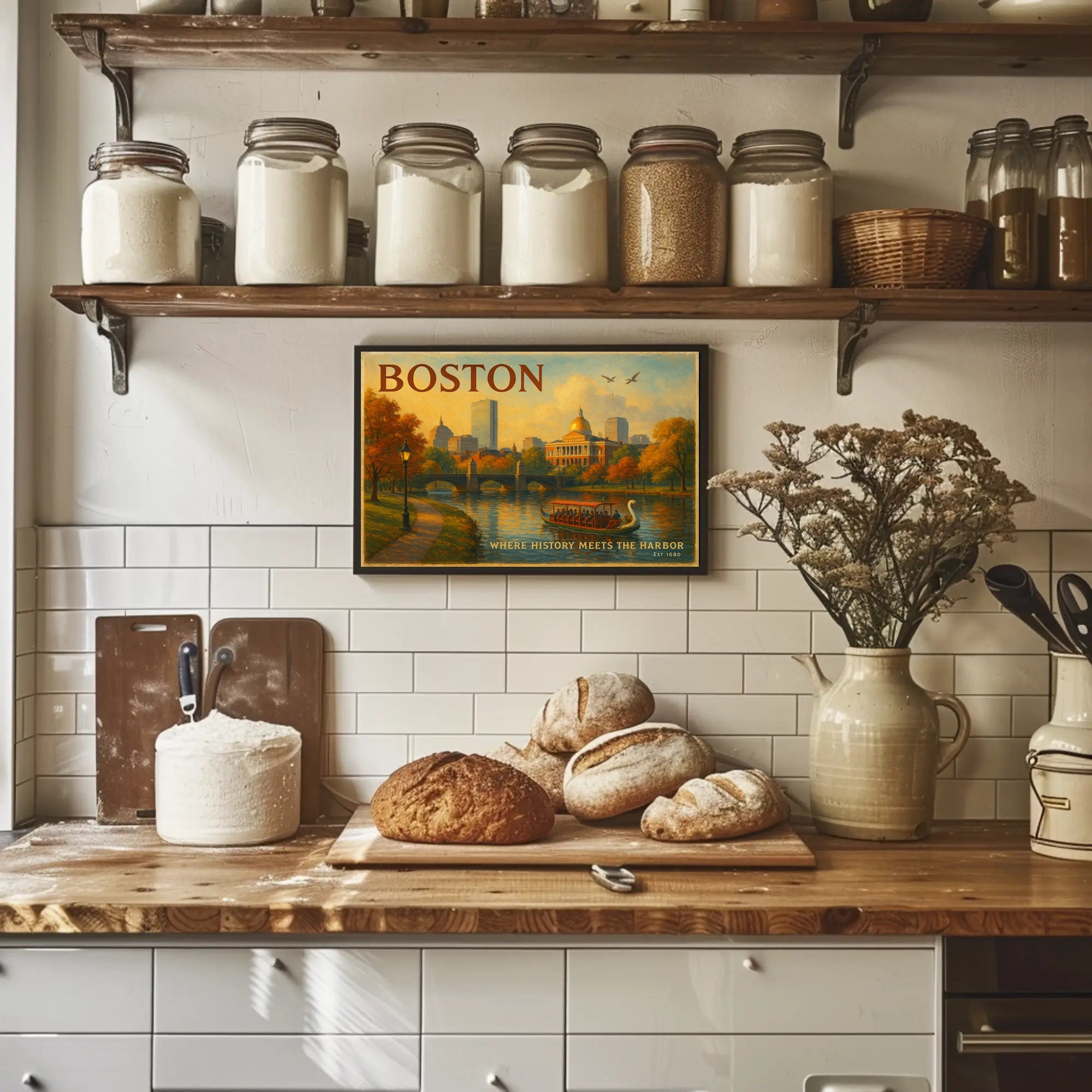 Boston Travel Poster: Where History Meets The Harbor