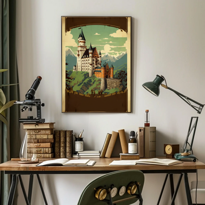 Fairytale Castle In Bavarian Mountains Travel Poster