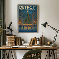 Detroit Light In The City Of Steel Poster