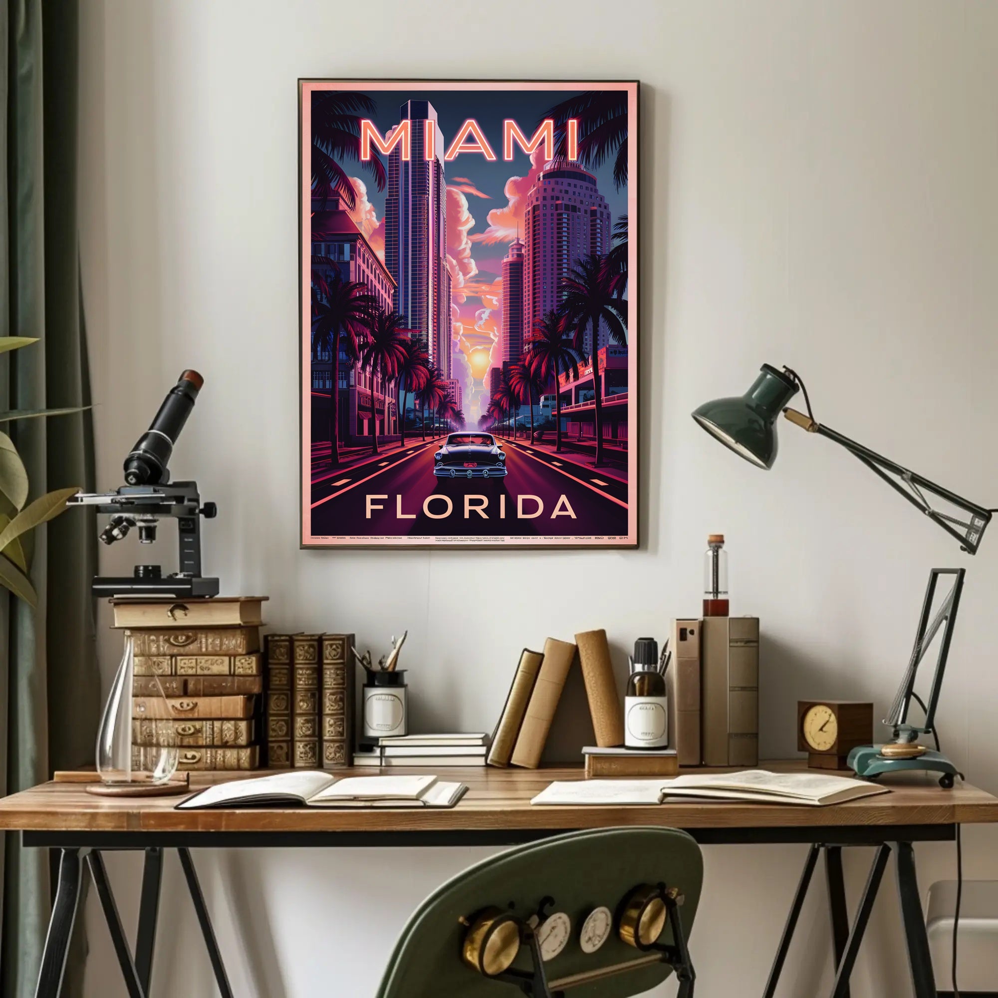 Miami Sunset Vibes Poster