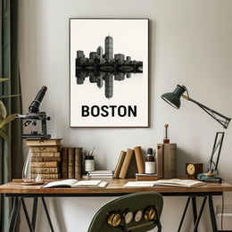 Boston Skyline Reflection Poster
