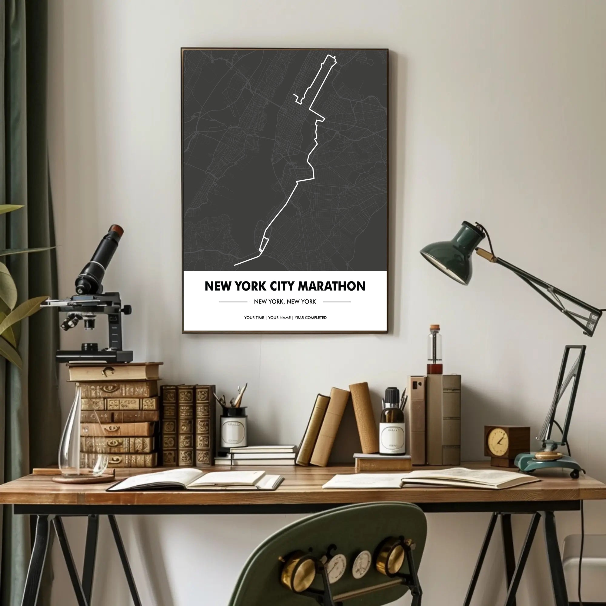 New York City Marathon Route Modern Sports Poster