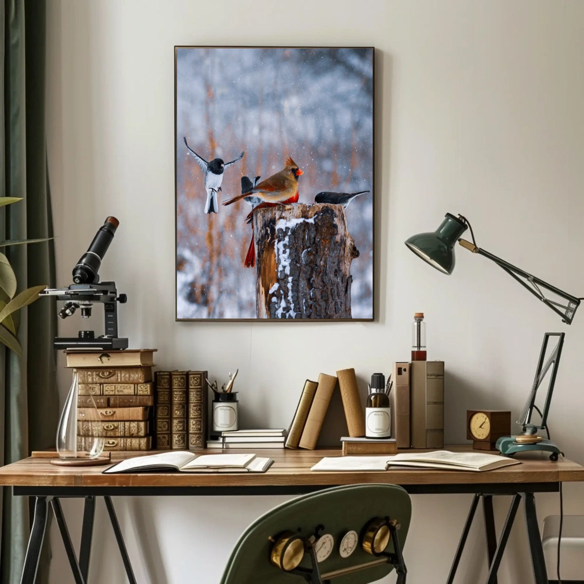 Winter Birds In Flight Poster