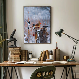 Winter Birds In Flight Poster