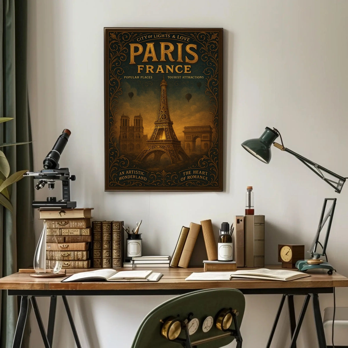 Paris City of Lights Vintage Travel Poster