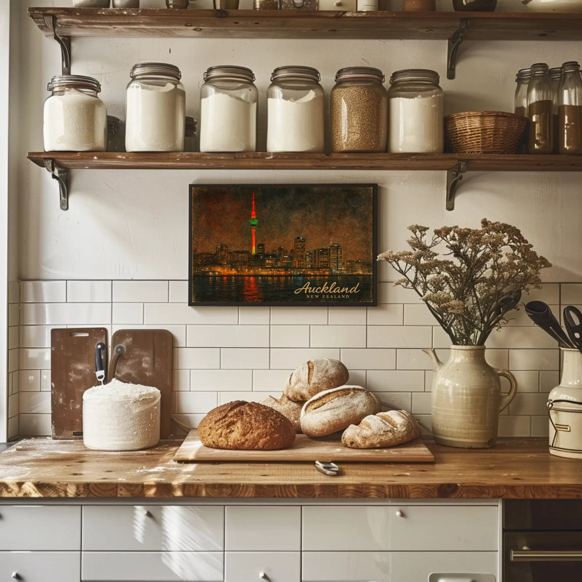 Auckland Skyline New Zealand Poster