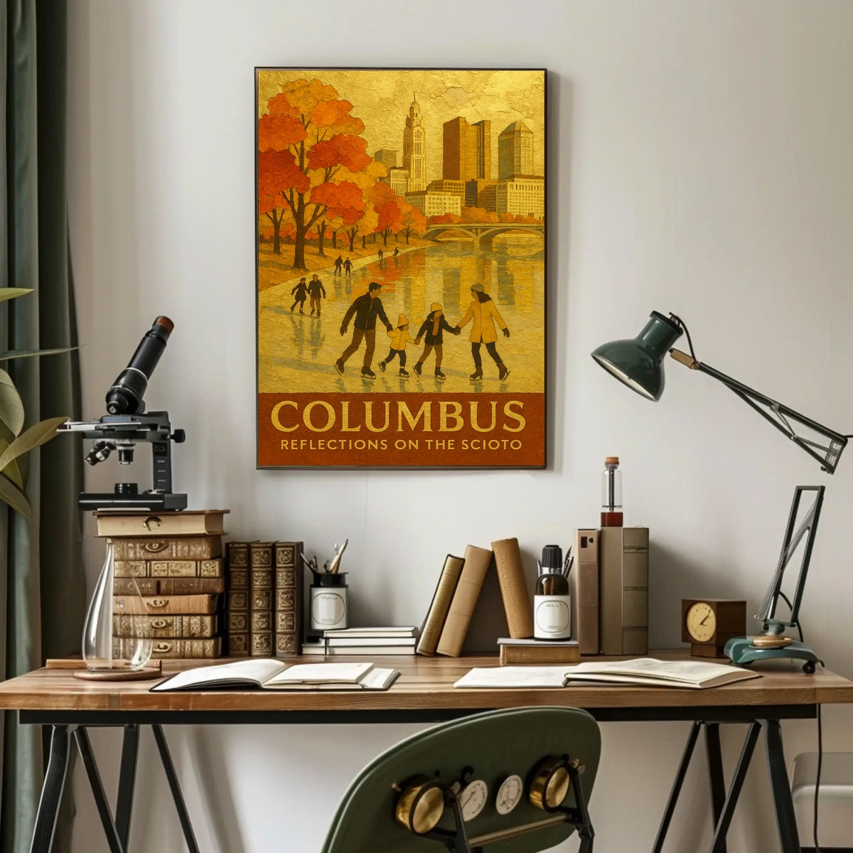 Columbus Reflections On The Scioto Poster