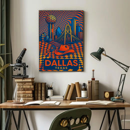 Dallas Vibes Poster Bold Colors For Modern Home Decor Fans