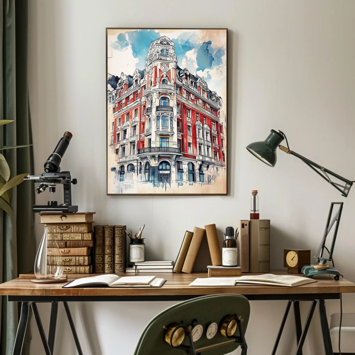 Latvia Art Nouveau District Riga Poster