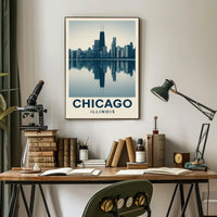 Chicago Skyline Reflection Poster