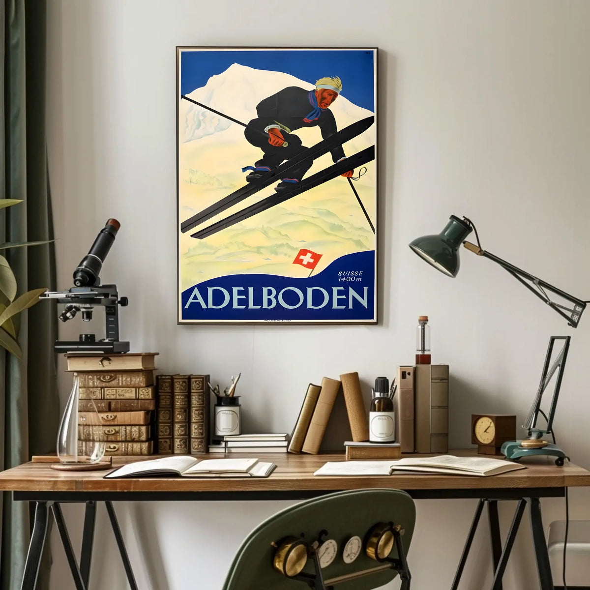 Adelboden Skiing Adventure Poster