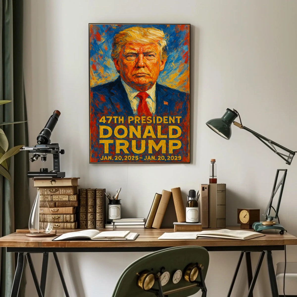 Trump Leadership Colors Patriot Impressionism Poster