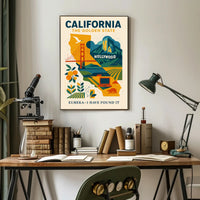 California Icons and Industry: Vintage Travel Poster