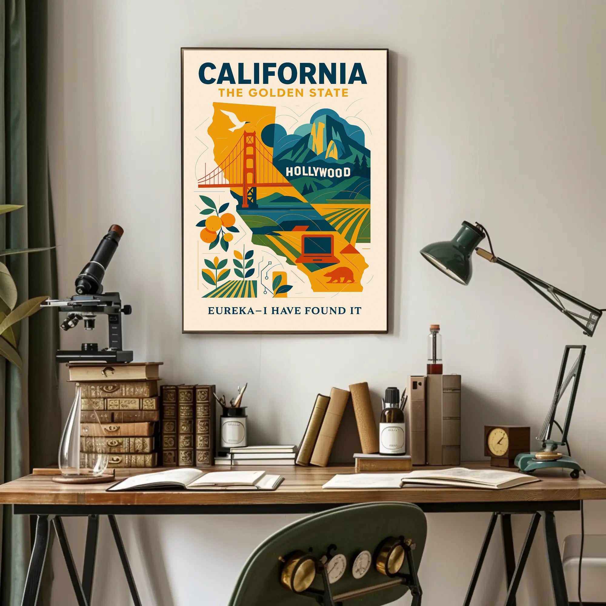 California Icons and Industry: Vintage Travel Poster