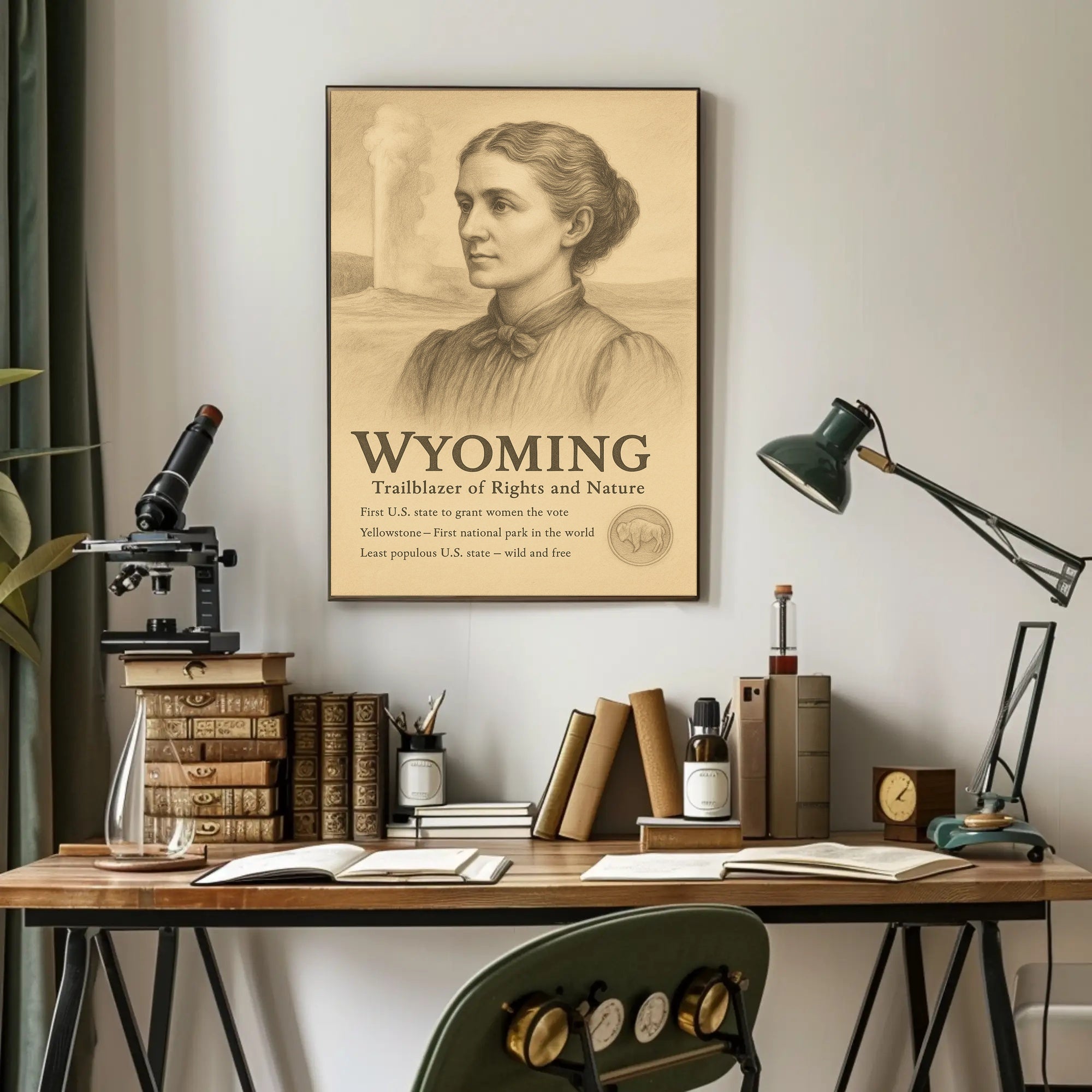 Wyoming Trailblazer of Rights and Nature Poster PosterGoat