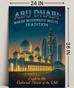 Abu Dhabi Modernity Meets Tradition Travel Poster