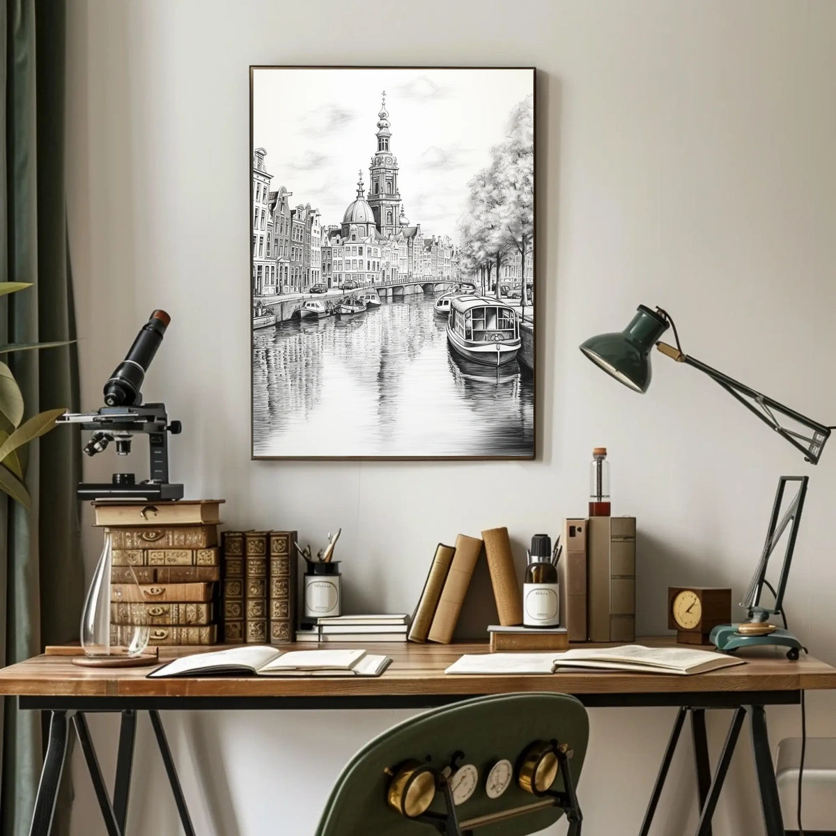 European Canal Scenic Travel Poster