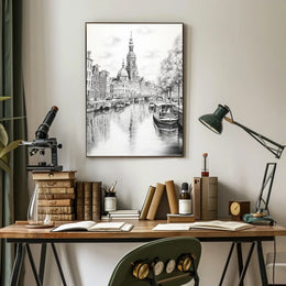 European Canal Scenic Travel Poster