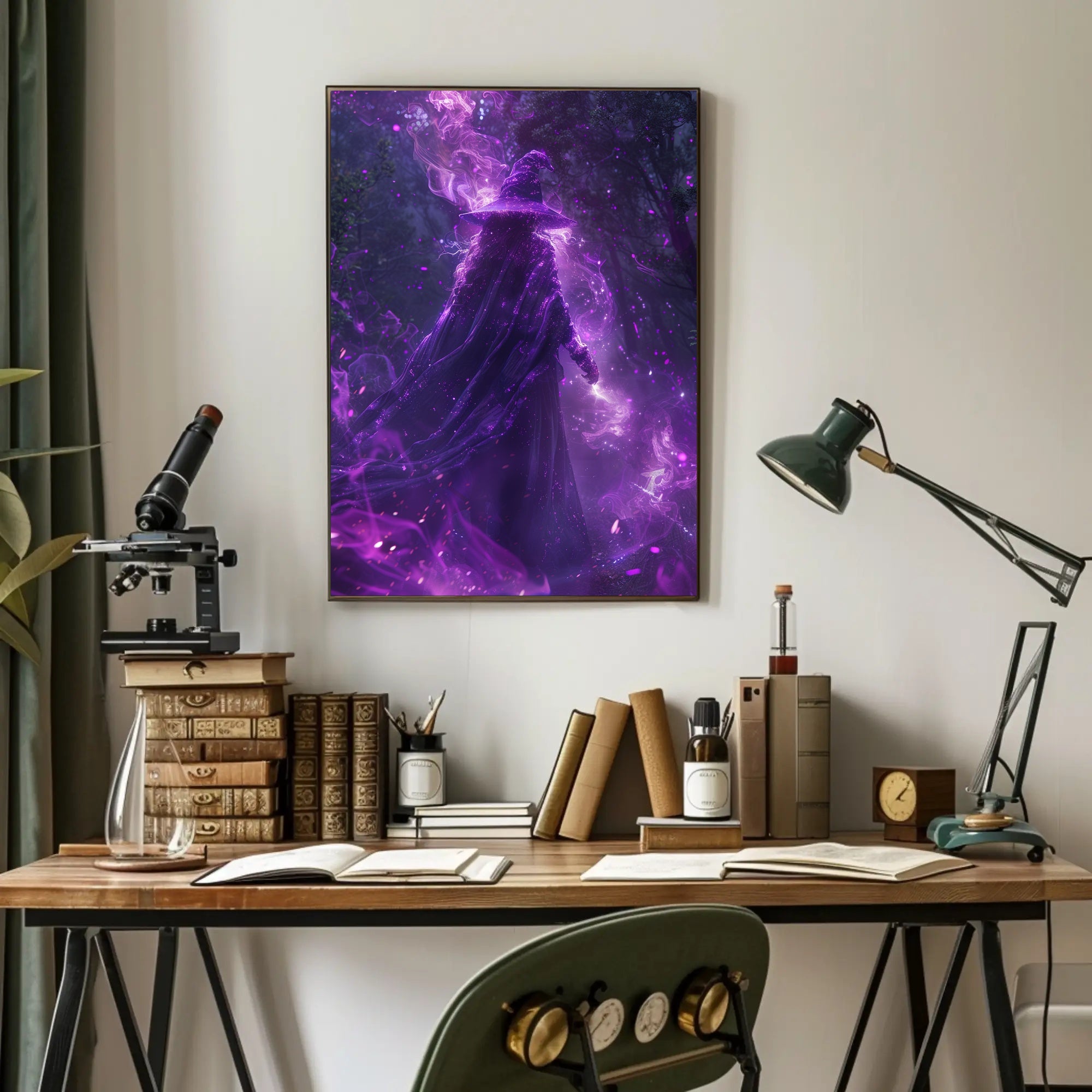 Enchanted Sorcerer in the Woods Art Print Poster PosterGoat