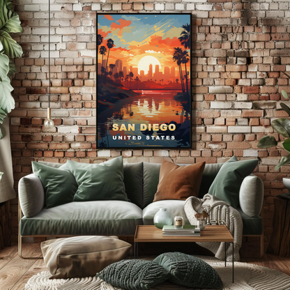 San Diego Vintage Travel Poster