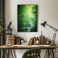 Enchanting Bamboo Grove in East Asian Heritage Poster