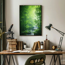 Enchanting Bamboo Grove in East Asian Heritage Poster