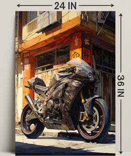 Urban Motorcycle Adventure Poster PosterGoat
