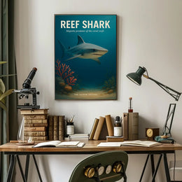 Majestic Reef Shark Photorealistic Animal Poster PosterGoat