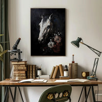 Striking Horse and Flowers Artistic Animal Poster PosterGoat