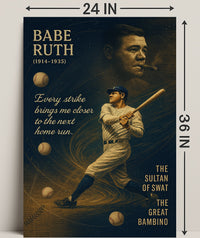 Babe Ruth Vintage Baseball Legend Sports Poster