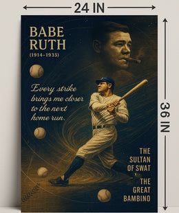 Babe Ruth Vintage Baseball Legend Sports Poster