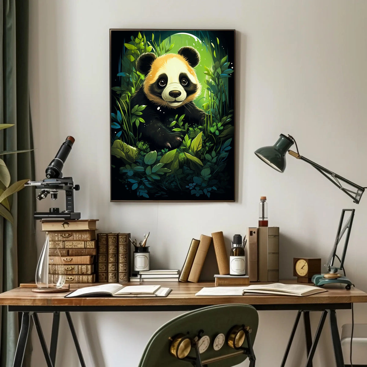 Panda Cub in Lush Greenery Poster Art
