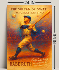 Babe Ruth Vintage Baseball Sports Poster