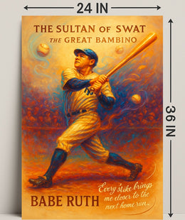 Babe Ruth Vintage Baseball Sports Poster