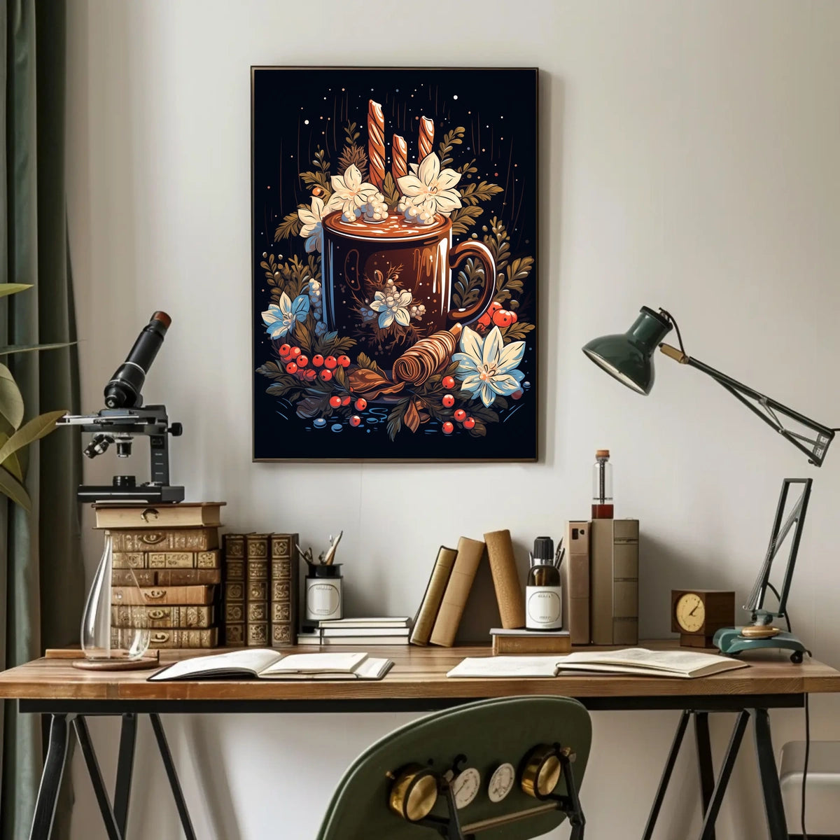 Cozy Holiday Beverage Art Print - Abstract or Artistic Poster