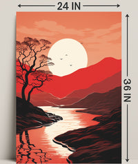 Tranquil Sunset Landscape Poster