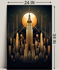 Art Deco Skyline Poster