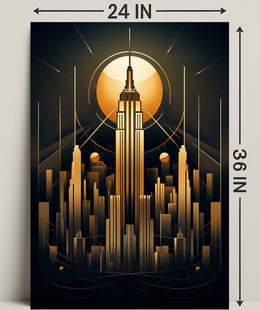 Art Deco Skyline Poster