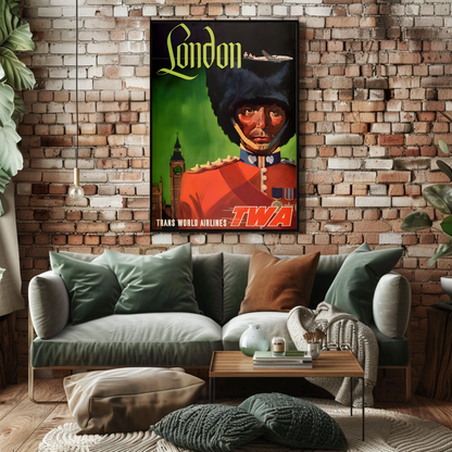 London Trans World Airlines Vintage Poster