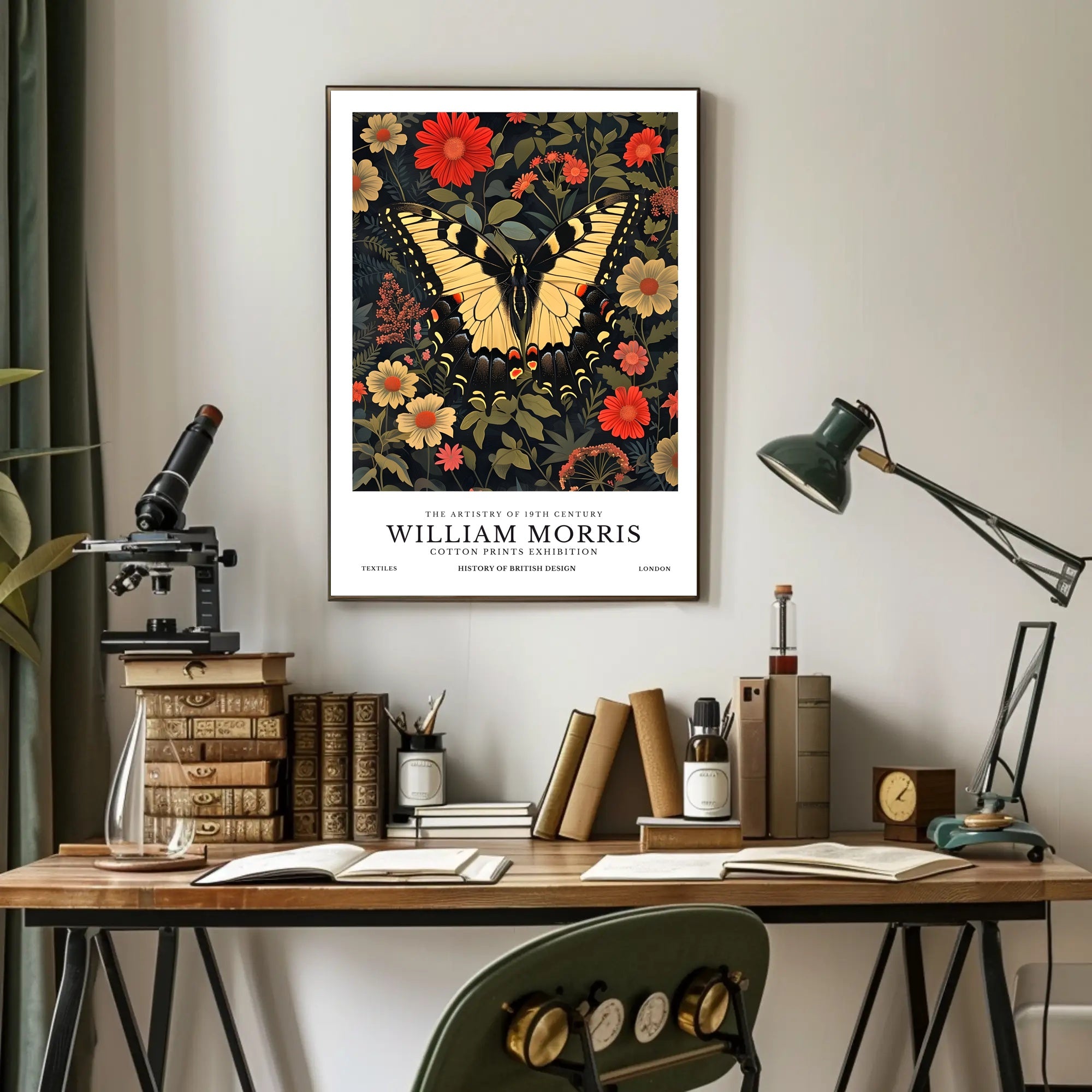 William Morris Artistic Butterfly Vintage Cultural or Heritage Poster