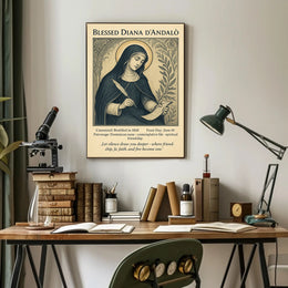 Blessed Diana d’Andalò Vintage Religious Iconography Poster