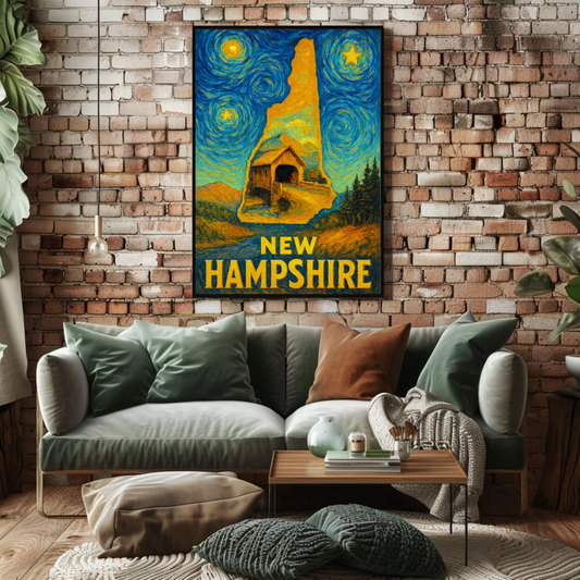 New Hampshire Starry Night Poster