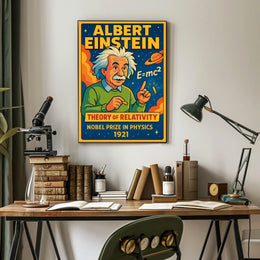 Einstein Relativity Vintage Educational Poster